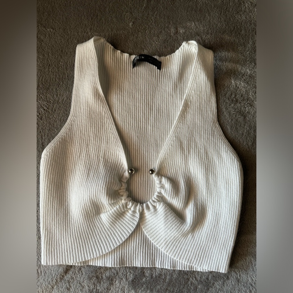 white crop top